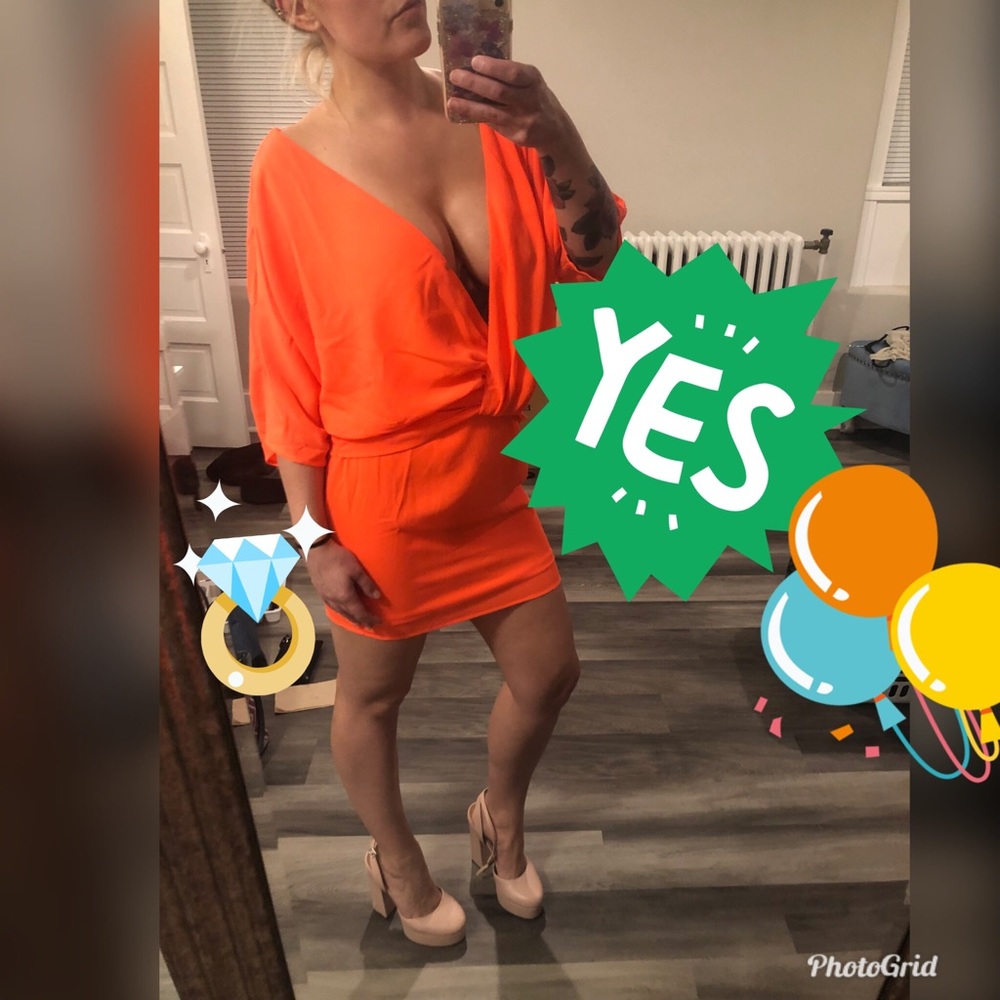 Art & co neon orange dress